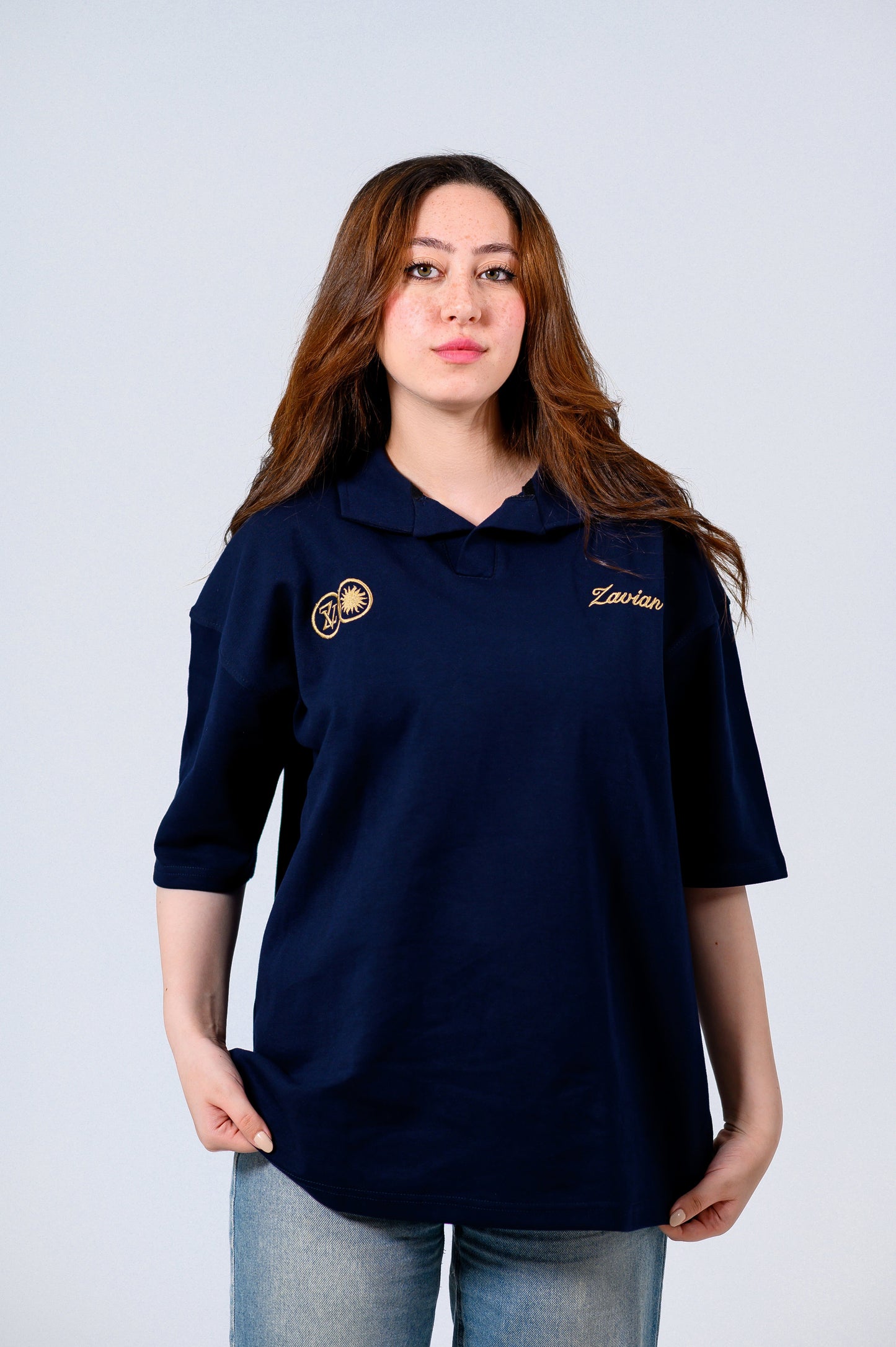 Polo in navy blue